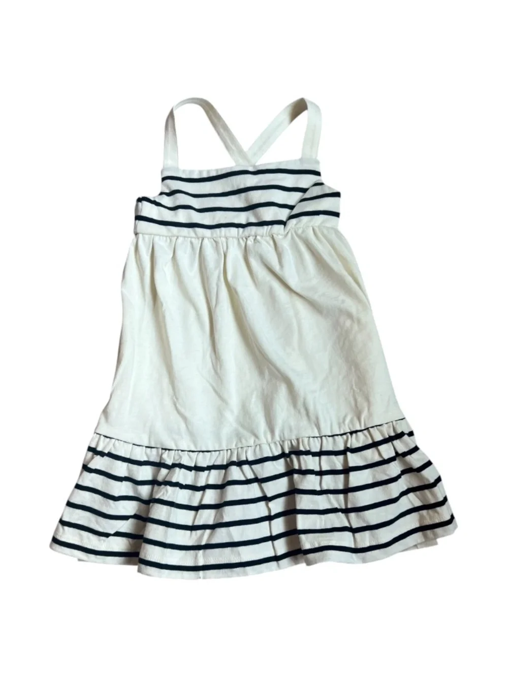 Hanna Andersson Ecru & Black Stripe Pocket Dress 3T NWOT 100% Cotton
